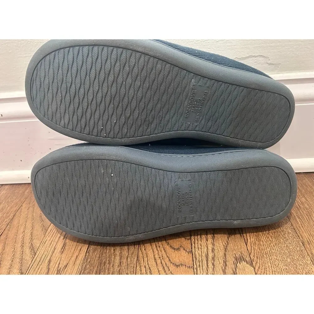 RockDove Original Two Tone Memory Foam Slipper Navy Clog XL 11-12 Gifts for Him
